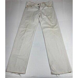 Hugo Boss Orange Mens 35x33 White Straight Leg Button Fly 5 Pocket Jeans